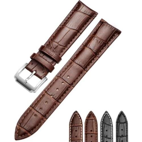 Watch Bracelet Belt Black Watchband Soft Calf Leather Watch Strap Band 18mm 20mm 22mm 24mm Waterproof watch wristband for men