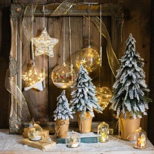 Christmas Tree DIY Decorations For Home Mall Hotel Artificial Snowflake Cedar Pine Cone Trees Party Wood Xmas Hanging Ornaments