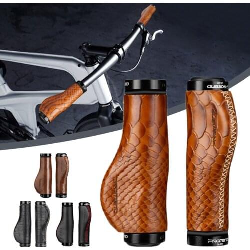 Durable Leather Bicycle Grips Mountain Bike Double Lock-On Bicycle Handlebars Grips 22.2mm MTB Road Cycling Skid-Proof Grips