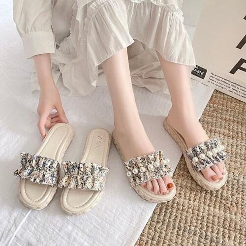 New Summer 2021 Womens Fashion Flats Fairy Out Sandals PU Rubber Casual Basic Leisure Female