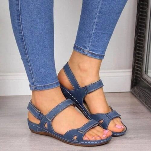 Women Summer Open Toe Comfy Sandals Super Soft Premium Orthopedic Low Heels Walking Sandals Toe Corrector Cusion