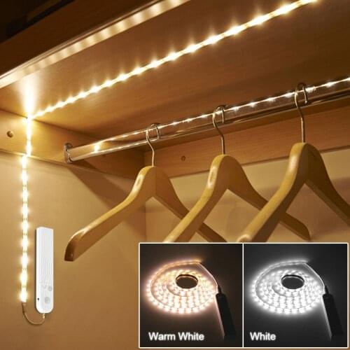 LED Strip Lights with Motion Sensor Control Box Under Cabinet light Strip Lamp Wireless PIR Motion light kitchen Stairs Bed