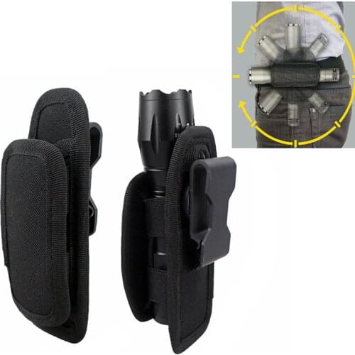 Tactical 360 Degrees Rotatable Flashlight Pouch Holster LED Torch Case for Belt Torch Cover Hunting Lighting Survival Kits