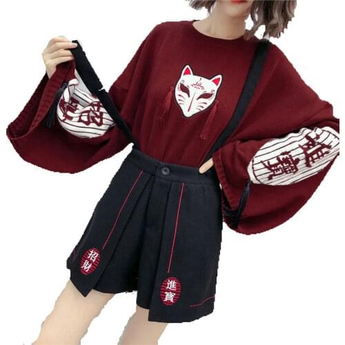 Harajuku Chinese Top Japanese Sweets Ladies Tops And Blouses 2021Preppy Style Chinese Style Clothing Women Clothes NC341