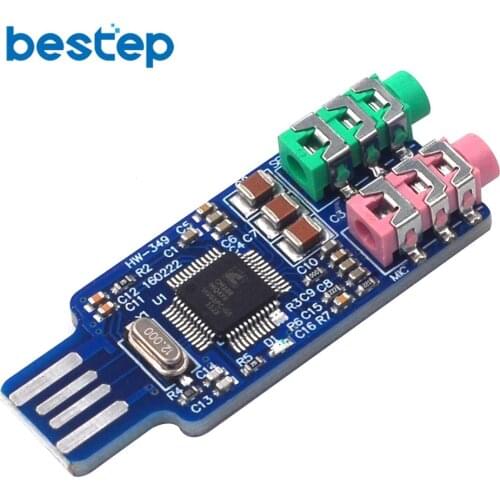 High Quality CM108 USB Free Drive Sound Card Laptop Computer External Sound Card Module New