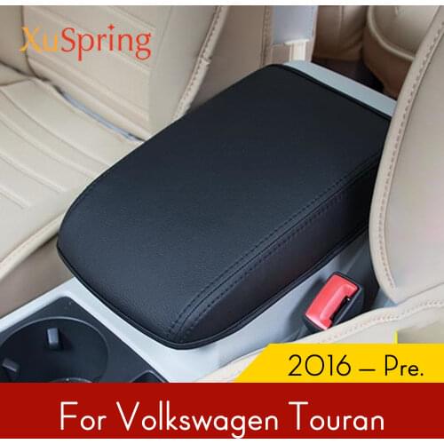 High Quality Microfiber leather Armrest box Cover Protective sleeve Protective film For VW Volkswagen 2016 2017 2018 TOURAN
