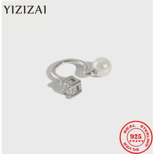 YIZIZAI Real 925 Sterling Silver Korean Cute Pearl Female Small Ear Clip Elegant Round Ear Clip Gothic Jewelry Gift