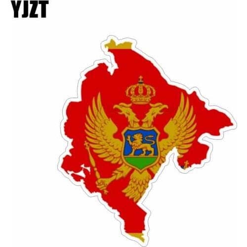 YJZT 12CM*14CM Montenegro Flag Decal Map Car Sticker Accessories Car Styling 6-0594