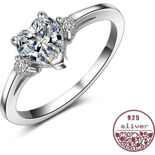 Heart-shaped diamond zircon plated platinum wedding ring simple color peach heart ladies cute couple small ring diamond ring