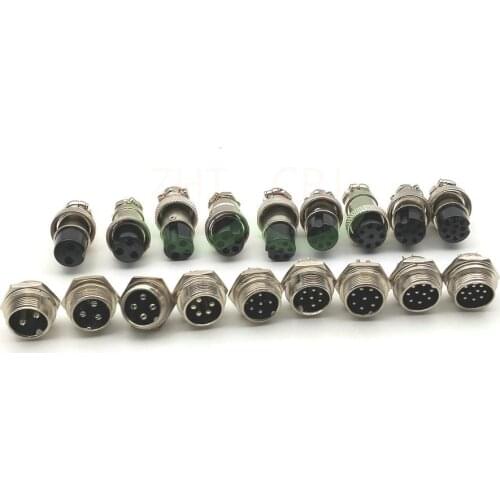 50set new GX16 16mm 2pin 3pin 4Pin 5pin 6pin 7pin 8Pin 9pin 10pin16mm Audio Chassis Mount Connector