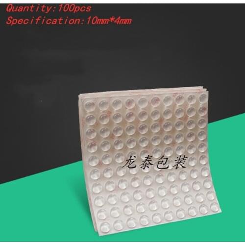 100PCS 10mm x 4mm clear anti slip silicone rubber plastic bumper damper shock absorber 3M self-adhesive silicone feet pads