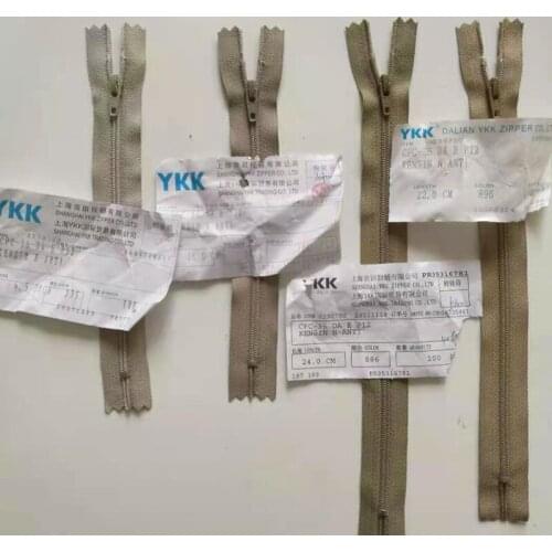 100pcs/lot 3# 15 To 26cm Ykk Nylon Coil Close End Zipper for Sewing Khaki Olive Pants Pocket Bag Repair Clothes Accessories