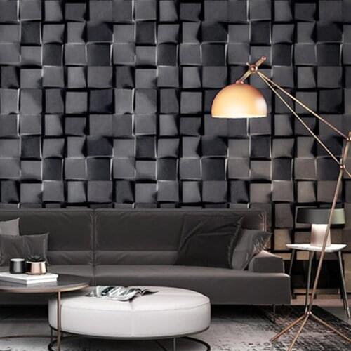 3D Abstract Black White Grey Lattice Wallpaper Modern Fashion Restaurant Clothing Store Background Wall Paper Roll For Walls 3 D