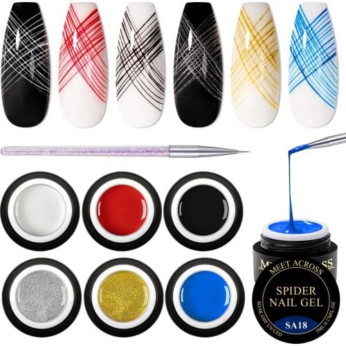 7/13PCS Spider Nail Gel Set Creative Wire Drawing Gel Varnish Point To Line Pulling Silk Painting UV Gel Spider Nail Gel Polish