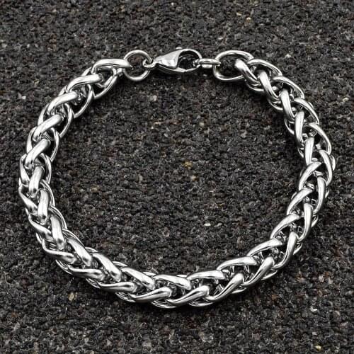 Bracelet men stainless steel keel Steel color bracelet mens chain on hand chain bracelet gifts for man accessories punk hip hop
