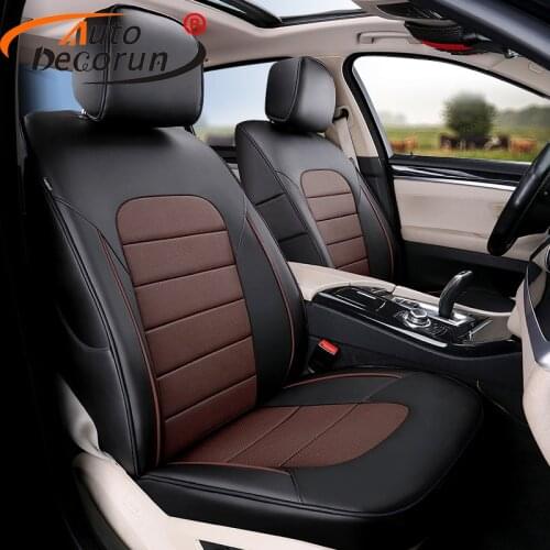 AutoDecorun Perforated Cowhide Leather Seat Covers for Audi A3 Sportback Seat Cover Genuine Leather Seat Accessories Airbag 14PC