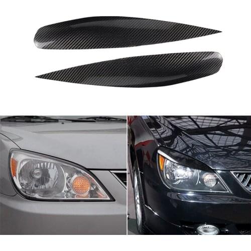 Real Carbon Fiber Headlight Eyelid Eyebrow Cover for Mitsubishi Lancer Ralliart Sportback 2004-2006 Car Headlight Stickers