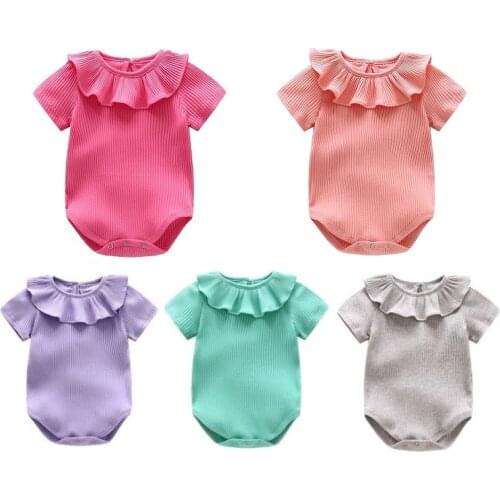 Newborn Infant Baby Rompers 0-2Years 2020 Spring Summer Candy Ruffles Jumpsuit New born Baby Boy Girl Clothes Outfits