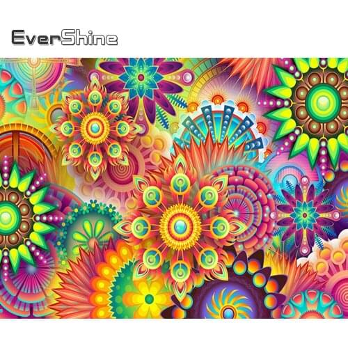 Evershine Diamond Embroidery Flower Rhinestone Mosaic Diamond Painting Abstract New Arrival Cross Stitch Hobby DIY Gift