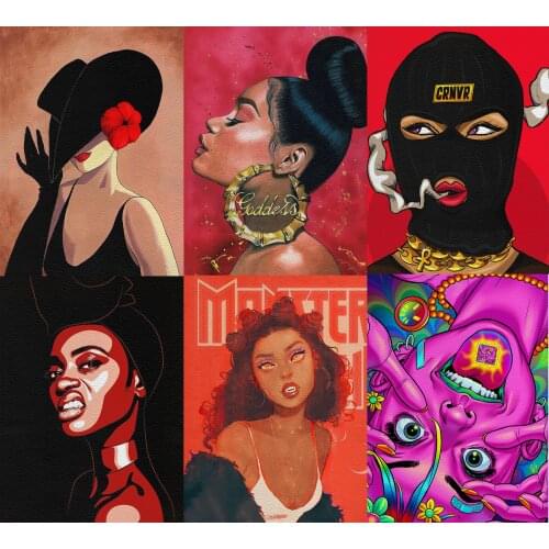 Halloween Girl Art Painting Printing Artificial Leather Lychee Pattern DIY Crafts 22X30cm A4