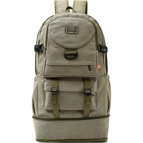Backpack canvas travel bag male multi-function hiking female mountaineering bag outdoor backpack large capacity duffel bag