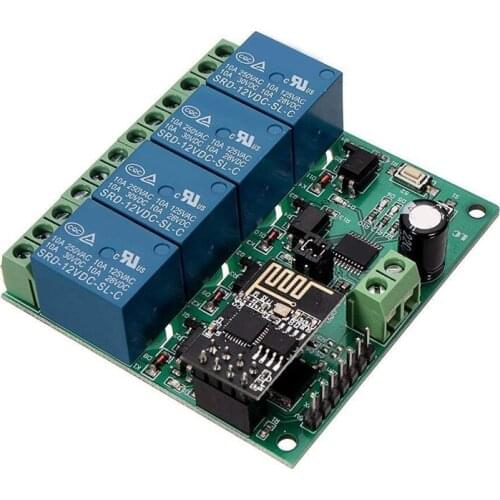 HOT-12V ESP8266 Four Ways WiFi Relay IOT Smart Home Cepphone APP Remote Control Switch