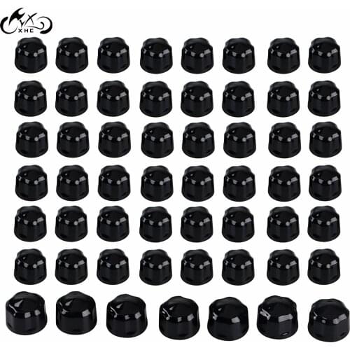 1 Set Black Crown Engine Bolt Cap Set Fit For Harley Touring Road Electra Street Glide 99-16 FLHT FLTR FLHR FLHX Softail 99-17