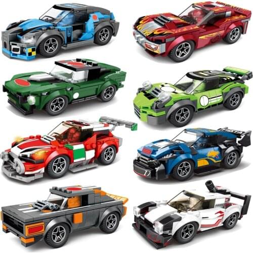 City Speed Champions Car Building Blocks Racing Sport Auto Car Super Racers Man Bricks Construction Toys For Children