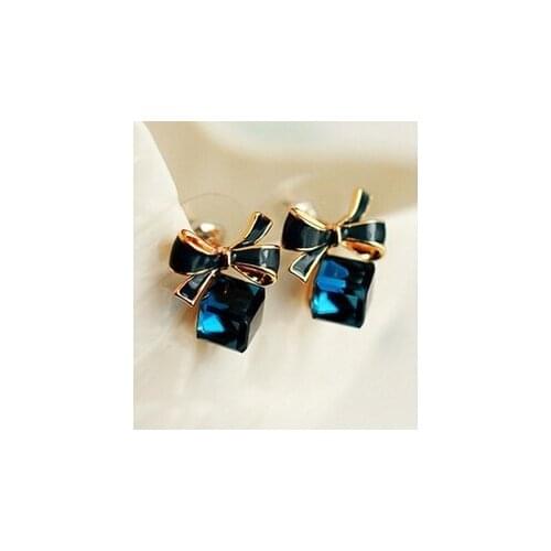 Korean Jewelry Charming Imitation Of The Popular New High-grade Silver Pentacle Women Earring Wild Romance Blue Earrings Brincos