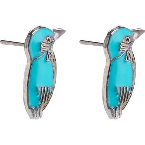 Tiny Vintage Earring Natural Style Blue Turquoises Bird Stud Earrings Cute Animal Shaped Party Accessories Jewelry Gifts