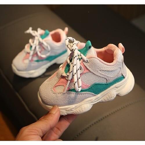 2021 Spring Autumn Shoes Fashion Toddler Infant Kids Baby Girls Boys Mesh Soft Sole Sport Shoes Sneakers Anti-slip Baby Shoes