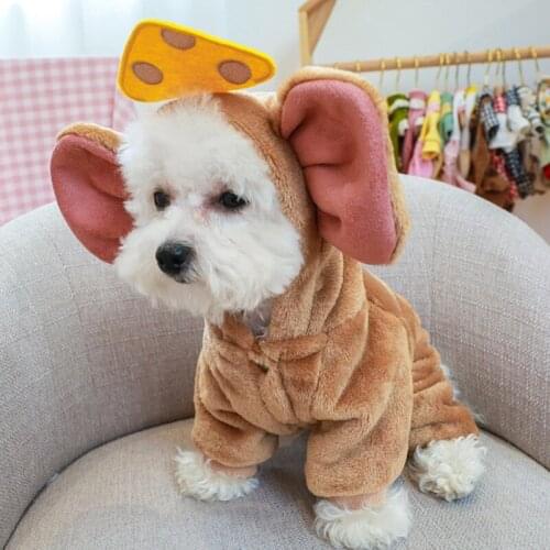 Cute Pet Clothes Big Ears Puppy Pet Coats For Small Medium Dogs Cats Hoodies Warm Winter Dog Jacket Chihuahua Clothing