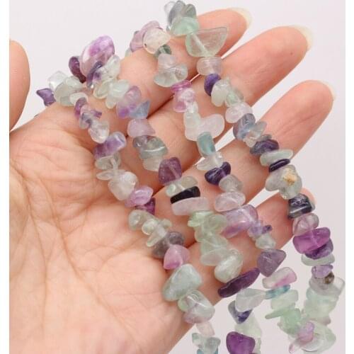 Fashion Spaced Beads Natural Stone Fluorite Gravel Beaded for Jewelry Making DIY Bracelet Necklace Accessories Gift 5-8mm