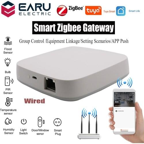 Tuya Wired Zigbee Bridge Smart Home Zigbee Gateway Hub Remote Control Zigbee Devices Smart Life APP Works with Alexa Google Home