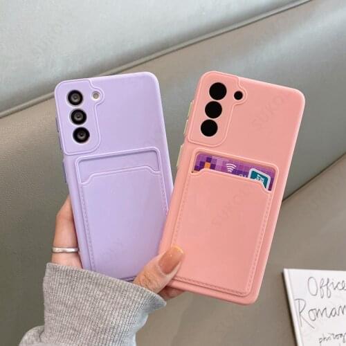 Card Bag Case For Samsung S20 FE S21 S10 Plus Note 20 A72 A52 A71 A51 A42 A32 A12 A22 A21s Soft Silicone Cover Wallet Phone Back