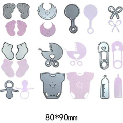 12pcs/set New Baby Set Stencil Metal steel Cutting Knives Cutting Dies Practice DIY Scrapbooking Album Embossing Die Cut Cutting