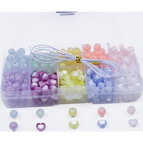 350Pcs/set Mixed Transparent Colorful Acrylic Beads Set Loose Beads Handmade Making Bracelet Necklace Accessories Party Gift