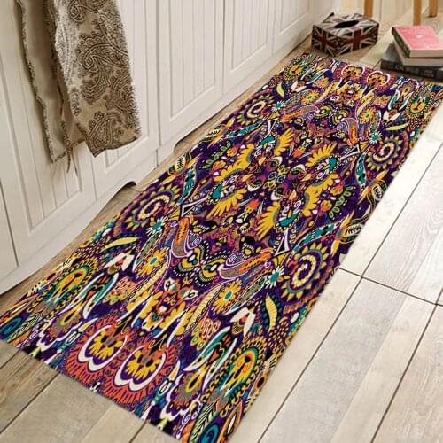 Folk-Custom Pattern Kitchen Entrance Door Mat Anti-Slip Floor Rug Bathroom Area Hallway Free Shipping