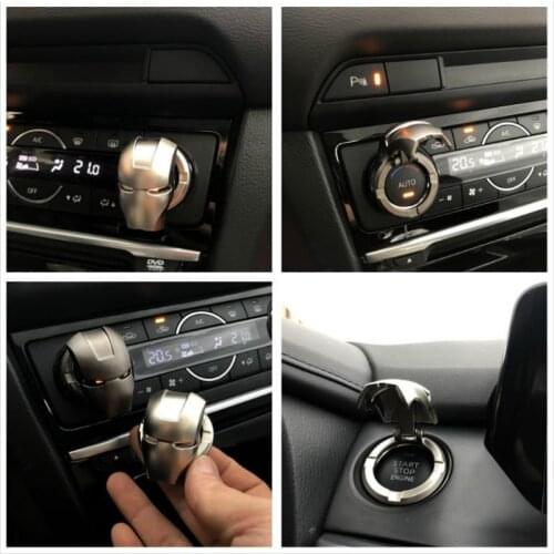 New Metal Car Engine Start Stop Button Circle Cover Ring Ignition Push Button Switch Decor Stickers Auto Interior Accessory