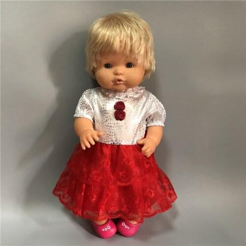 New Clothing Double Rose Skirt With Red Lace Fit 42cm Nenuco Doll Nenuco y su Hermanita And 43cm Baby Doll Clothes Accessories