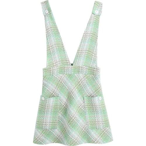 JC·KILIG 2021 New Womens Checked Textured Sundress B1491