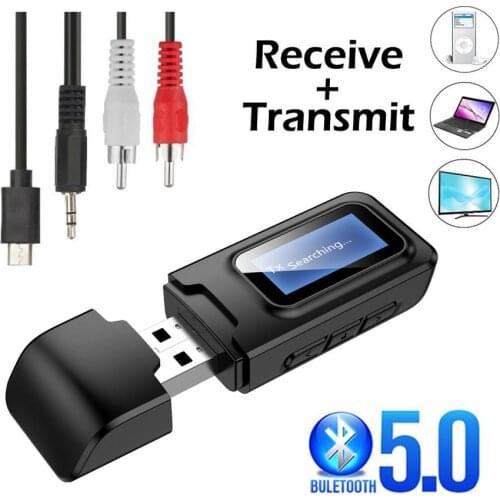 New Bluetooth 5.0 receiver transmitter two-in-one LCD monitor TV computer car USB dongle 3.5MM 3.5 AUX wireless audio adapter