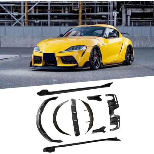 For Toyota Supra 2019 - 2020 Carbon Fiber Front Lip Side Skirts Rear Diffuser Splitters Roof Spoiler Car A Styling