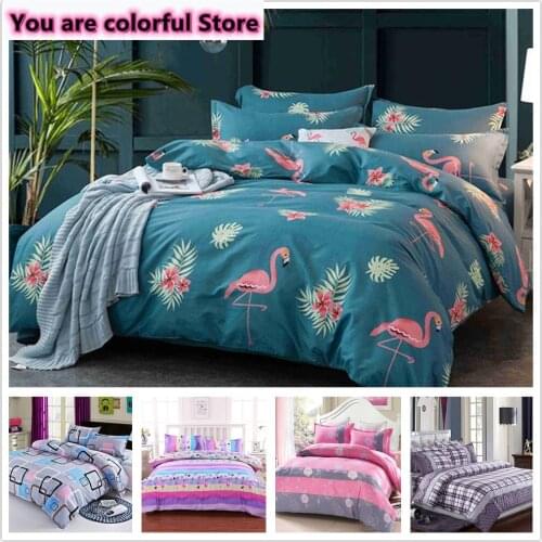40Flamingo Pattern Multi-size Duvet Cover Pillowcase Single Piece Bedding Single Person Double Quilt Cover