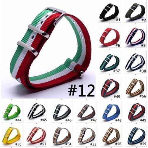 16mm 18mm 20mm 22mm 24mm Nato Army Sports Nylon Fabric Belt Accessories Belt Buckle Watch Strap Woven Fiber Watchbands