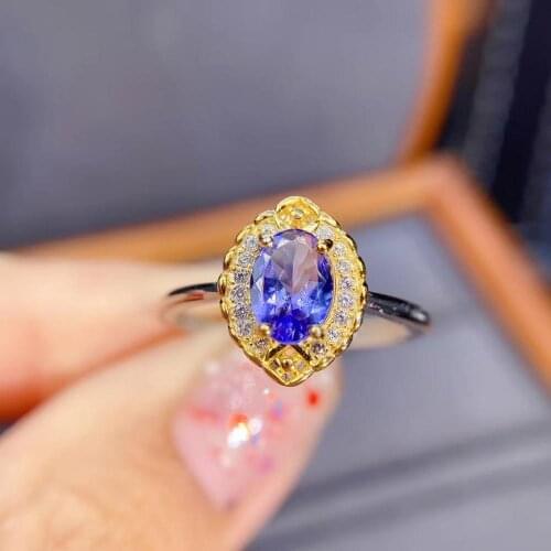 The Best Gift For Your Girl Friend Tanzanite Luxury Ring Ring Gemstone 925 Sterling Silver Fine Jewelry