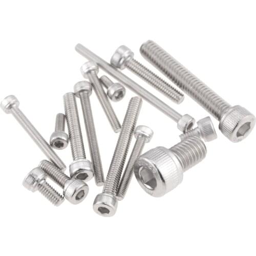 Hexagon Hex Socket Cap Head Screw M1.4 M1.6 M2 M2.5 M3 M4 M5 M6 M8 M10 M12 Stainless Steel Allen Bolt DIN912 Hex Screw M2*3 M3*5