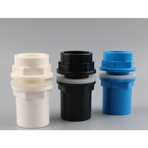 1pc PVC 50mm Connector Fish Tank joint Drain Pipe Accessories Aquarium Drainage System Fittings 1 1/2 inch Thread Joint