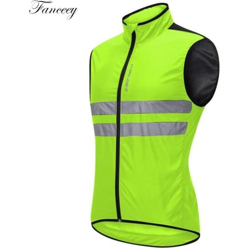 Fanceey Reflective Cycling Vest Rear Mesh Breathable Ciclismo Mtb Bike Jersey Lightweight Windproof Running Hiking Gilet