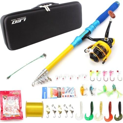 Carbon Fiber telescopic fishing rod and reel fishing bag set Fishing Tackle Accessories 1.8m-3.6m Spinning Rod Free gift